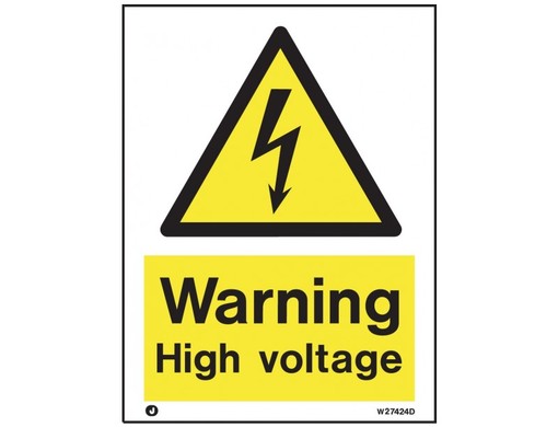 White Hazard Warning Sign